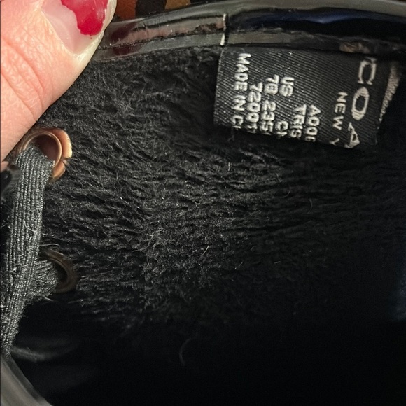 COACH Tristee Leopard Waterproof Lace-Up Rain Boots - Picture 10 of 12